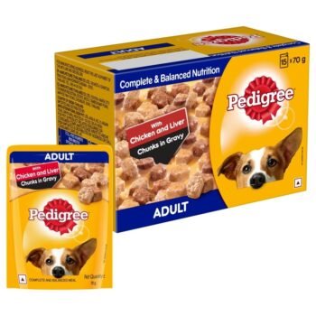 Pedigree Adult Wet Dog Food Chicken Liver Chunks in Gravy 70 g Pack of 15 image 1 - Pedigree Adult Wet Dog Food, Chicken & Liver Chunks in Gravy, 70 g