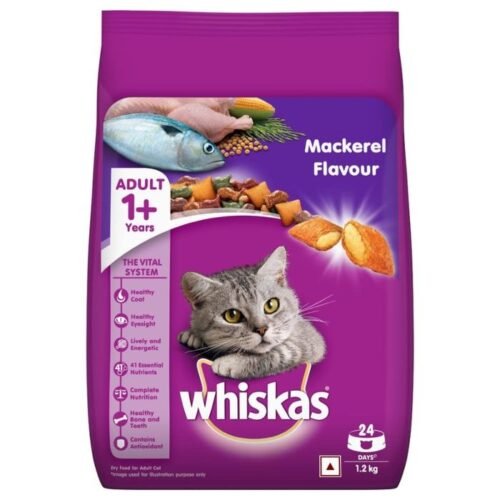 Whiskas Adult 1 year Dry Cat Food Mackerel Flavour image 1 - Home