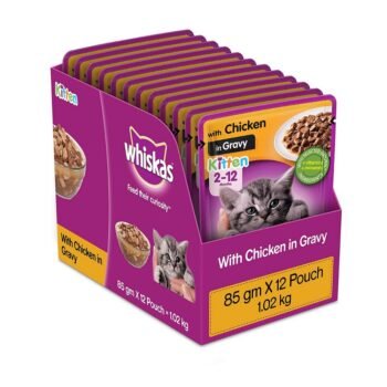 Whiskas Kitten 2 12 months Wet Cat Food Chicken in Gravy 12 Pouches 12 x 85g image 1 - Whiskas Kitten (2-12 months) Wet Cat Food Chicken in Gravy 80g