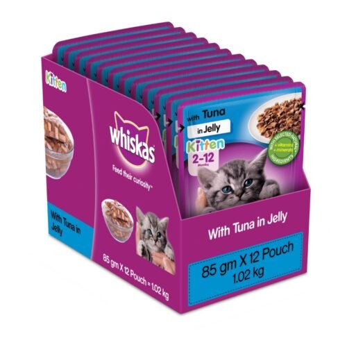 Whiskas Kitten 2 12 months Wet Cat Food Tuna in Jelly 12 Pouches 12 x 85g image 1 - Home