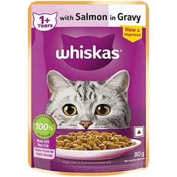 salmon - Whiskas Wet Cat Food with Salmon in Gravy - 80g