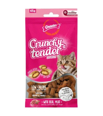 GN - Gnawlers Crunchy & Tenders Cat Treats | Salmon & Milk Flavour with Real Meat