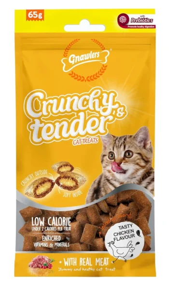 GN1 - Gnawlers Crunchy & Tenders Cat Treats | Tasty Chicken Flavour with Real Meat