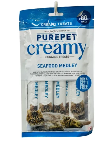 PP - Purepet Creamy Lickable Treats for Cats | Seafood Medley