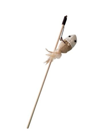 Interactive Cat Playing Rod with Fish and Bell
