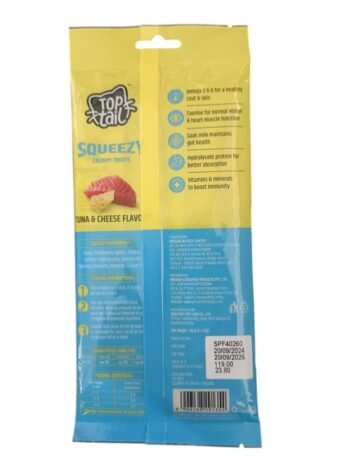 IMG 20250727 WA0024 - TOP TAIL Squeezy Creamy Treats – Tuna & Cheese Flavour - 60g